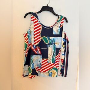Vintage Go To Pieces Womens Nautical Tank Top - Size Medium